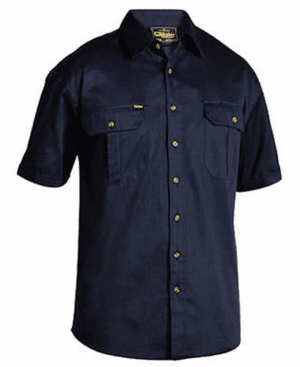 Bisley Drill Shirt SS Navy