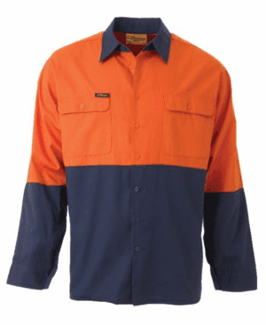 Bisley Vented Shirt LS Hi Vis