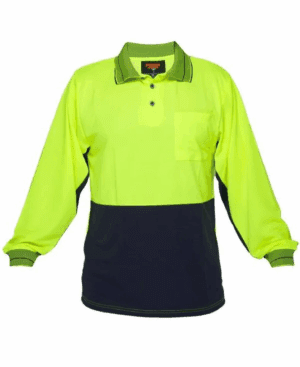 Prime Mover HV213 Polo Shirt LS Hi Vis