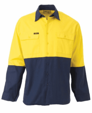 Bisley Vented Shirt LS Hi Vis