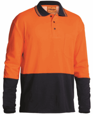 Bisley Polo Shirt LS Hi Vis