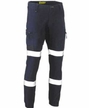 Bisley BPC6334T Flex & Move Navy Taped Cargo Cuffed Trouser